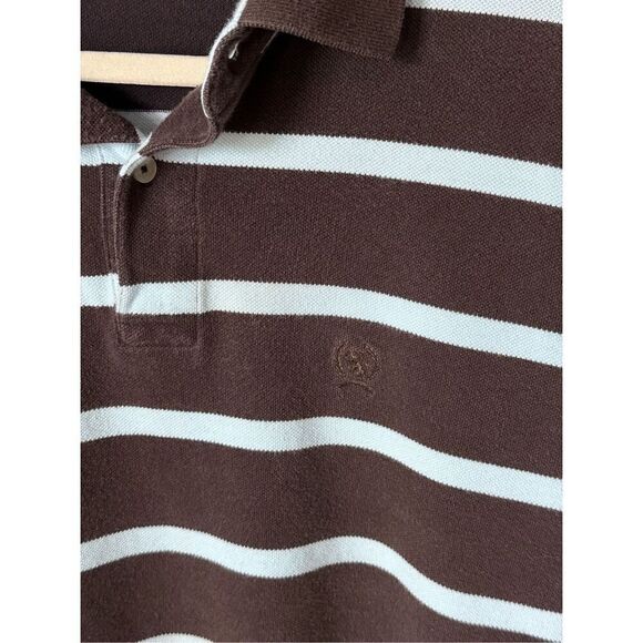 Y2K Crest by Tommy Hilfiger SS Polo Shirt Men’s XL Brown Blue Preppy - Picture 2 of 8